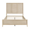 Ary Queen Size Bed | 3 Panel Farmhouse Headboard | Light Oak Brown