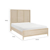 Ary Queen Size Bed | 3 Panel Farmhouse Headboard | Light Oak Brown