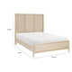 Ary Queen Size Bed | 3 Panel Farmhouse Headboard | Light Oak Brown