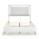 Cyna Queen Size Bed | Chenille Tufted Headboard and LED Lighting | White