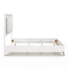 Cyna Queen Size Bed | Chenille Tufted Headboard and LED Lighting | White