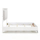 Cyna Queen Size Bed | Chenille Tufted Headboard and LED Lighting | White