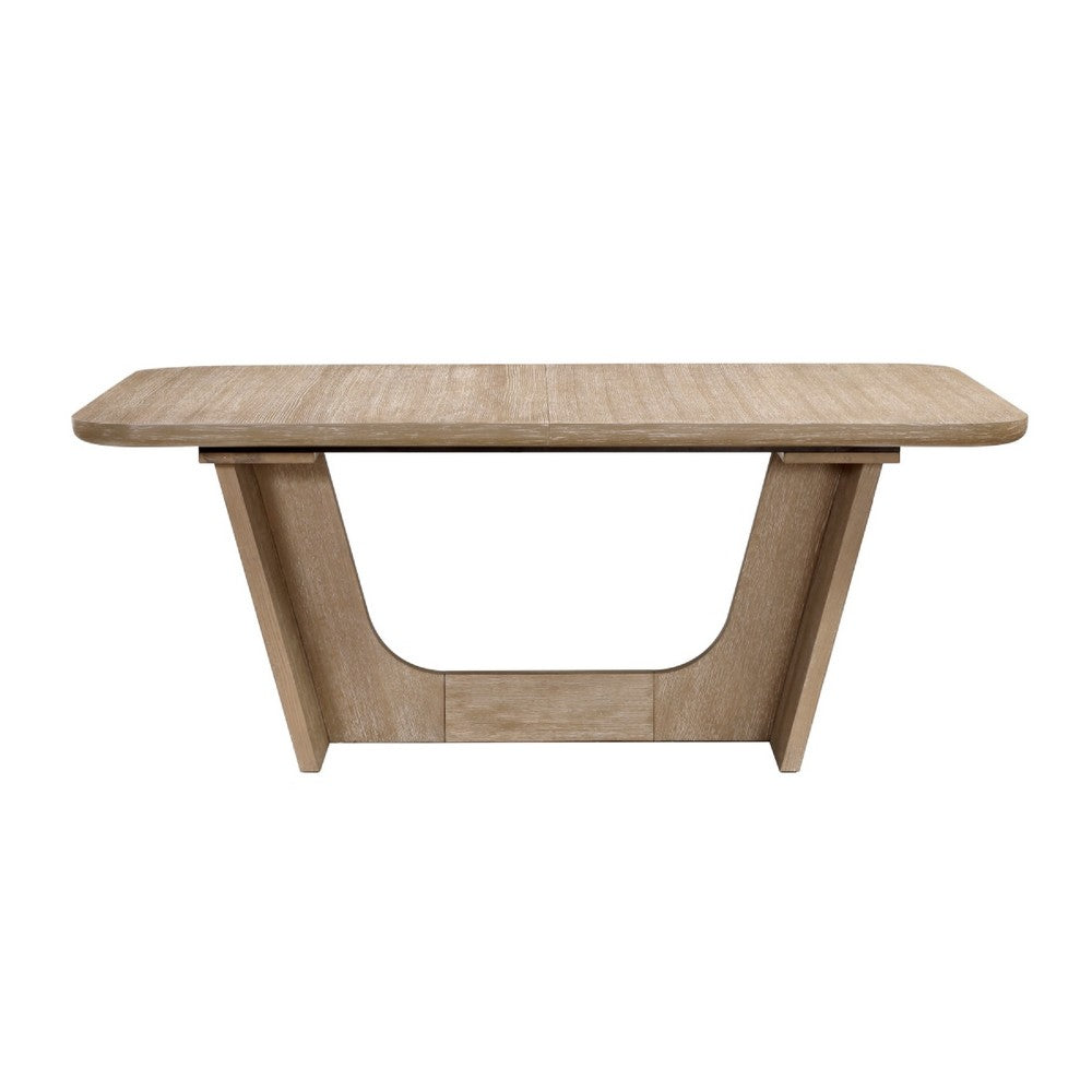 Wily Dining Table | 74-94" Extendable Top | U Base | Natural Oak Brown