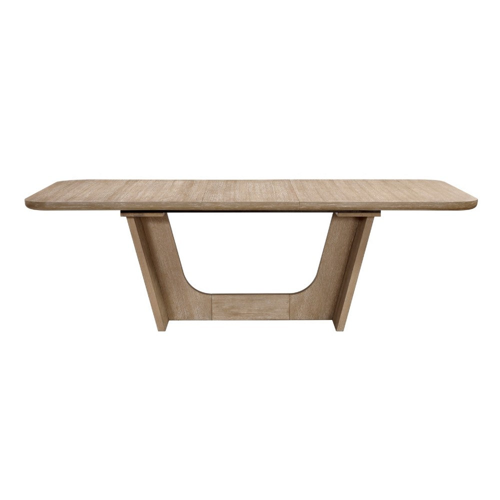 Wily Dining Table | 74-94" Extendable Top | U Base | Natural Oak Brown