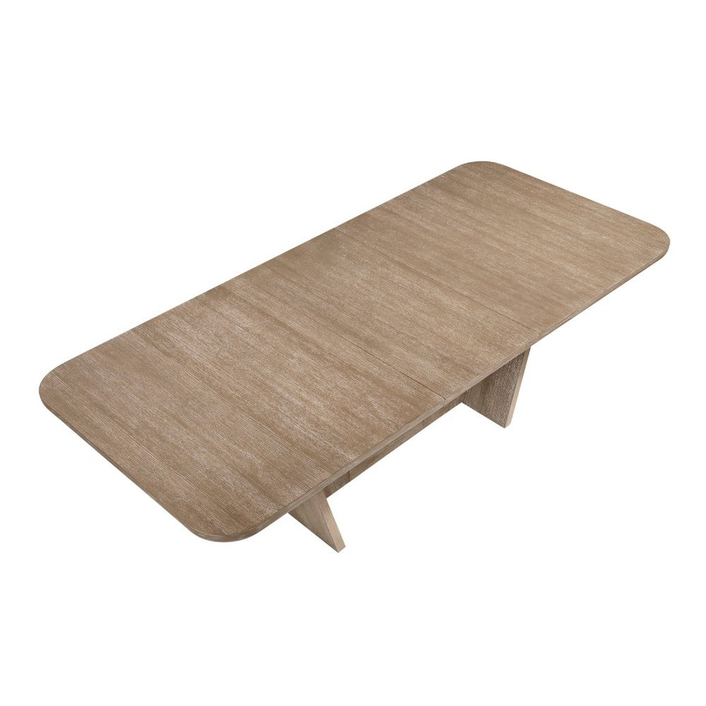 Wily Dining Table | 74-94" Extendable Top | U Base | Natural Oak Brown