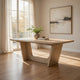 Wily Dining Table | 74-94" Extendable Top | U Base | Natural Oak Brown