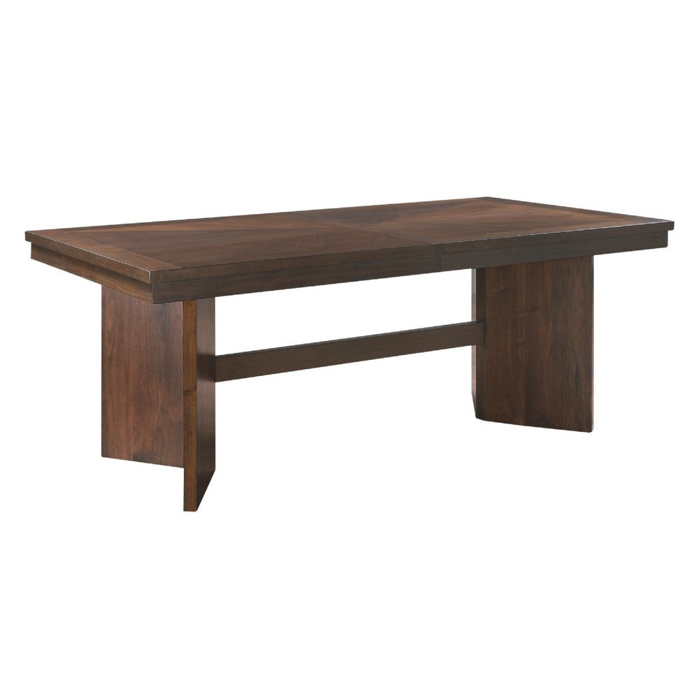 Bloi Dining Table | 76-94" Extendable Top | Walnut Brown Trestle Base