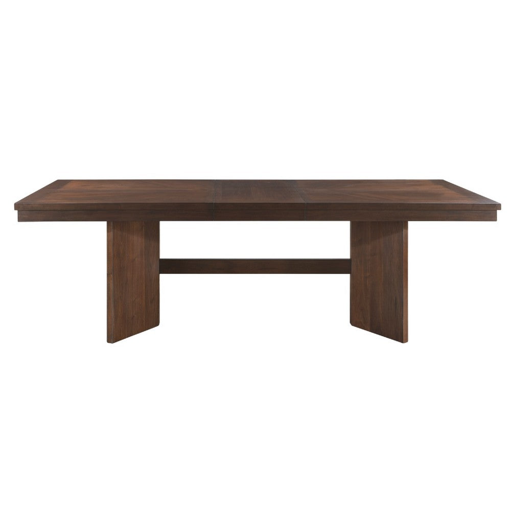 Bloi Dining Table | 76-94" Extendable Top | Walnut Brown Trestle Base