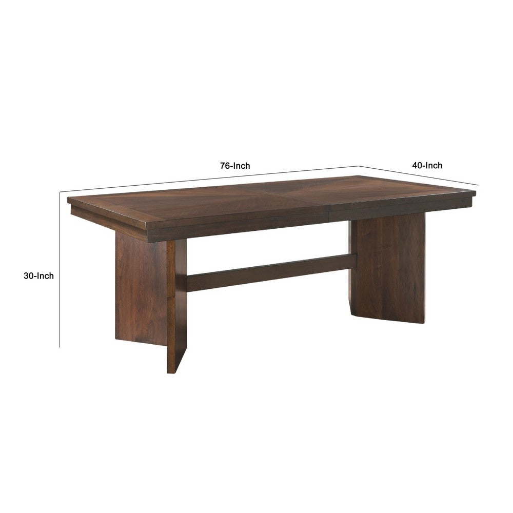 Bloi Dining Table | 76-94" Extendable Top | Walnut Brown Trestle Base