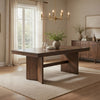Bloi Dining Table | 76-94" Extendable Top | Walnut Brown Trestle Base