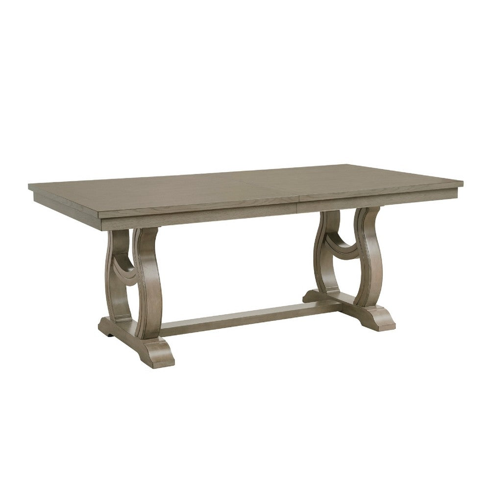 Mili Dining Table | 76-96" Extendable Top | Slim Trestle Base | Gray