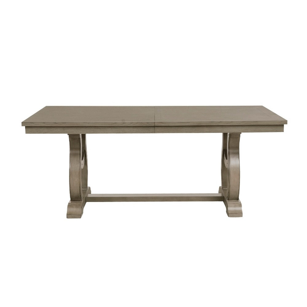 Mili Dining Table | 76-96" Extendable Top | Slim Trestle Base | Gray