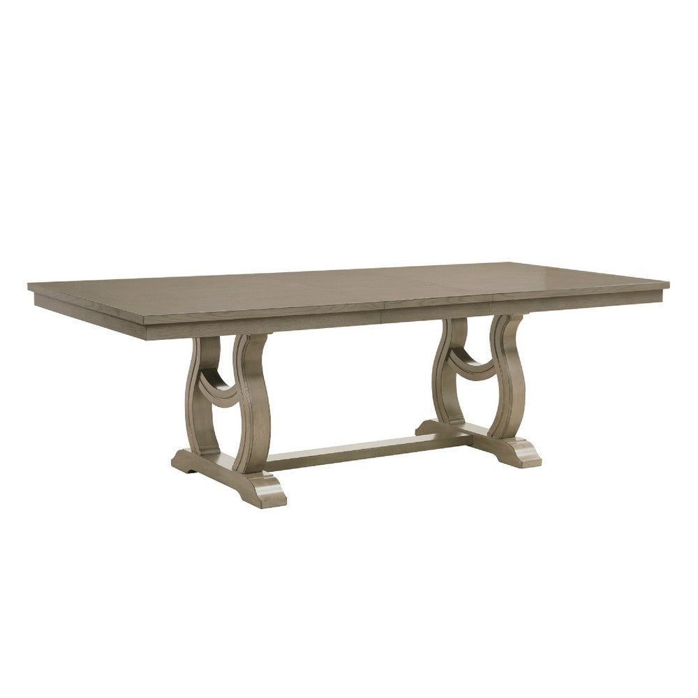 Mili Dining Table | 76-96" Extendable Top | Slim Trestle Base | Gray