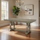 Mili Dining Table | 76-96" Extendable Top | Slim Trestle Base | Gray