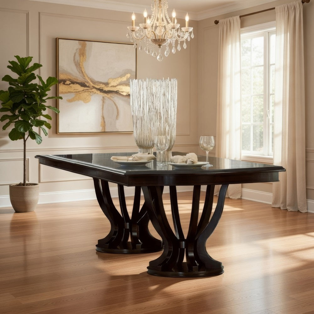 Vinci Dining Table | 84-107" Extendable Top | Vintage Espresso Brown