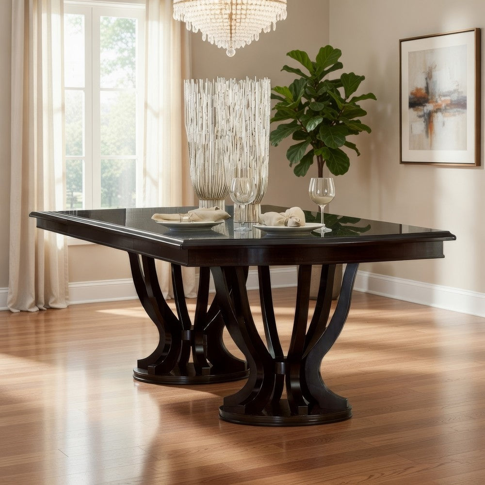 Vinci Dining Table | 84-107" Extendable Top | Vintage Espresso Brown
