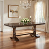 Feva Dining Table | 78-96" Extendable Top | Cherry Brown Trestle Base