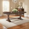 Feva Dining Table | 78-96" Extendable Top | Cherry Brown Trestle Base