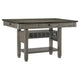 Rome Counter Height Dining Table | 60" Top with Wine Rack | Gray Brown