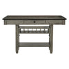 Rome Counter Height Dining Table | 60" Top with Wine Rack | Gray Brown