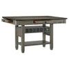 Rome Counter Height Dining Table | 60" Top with Wine Rack | Gray Brown