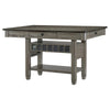 Rome Counter Height Dining Table | 60" Top with Wine Rack | Gray Brown