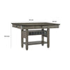 Rome Counter Height Dining Table | 60" Top with Wine Rack | Gray Brown