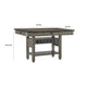 Rome Counter Height Dining Table | 60" Top with Wine Rack | Gray Brown
