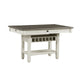 Rome Counter Height Dining Table | 60" Top with Wine Rack | White Brown