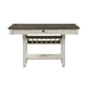 Rome Counter Height Dining Table | 60" Top with Wine Rack | White Brown