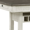 Rome Counter Height Dining Table | 60" Top with Wine Rack | White Brown