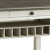 Rome Counter Height Dining Table | 60" Top with Wine Rack | White Brown