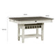Rome Counter Height Dining Table | 60" Top with Wine Rack | White Brown