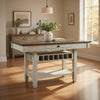 Rome Counter Height Dining Table | 60" Top with Wine Rack | White Brown