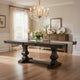 Tom Dining Table | 82-104" Extendable Top | Trestle Base | 2 Tone Brown