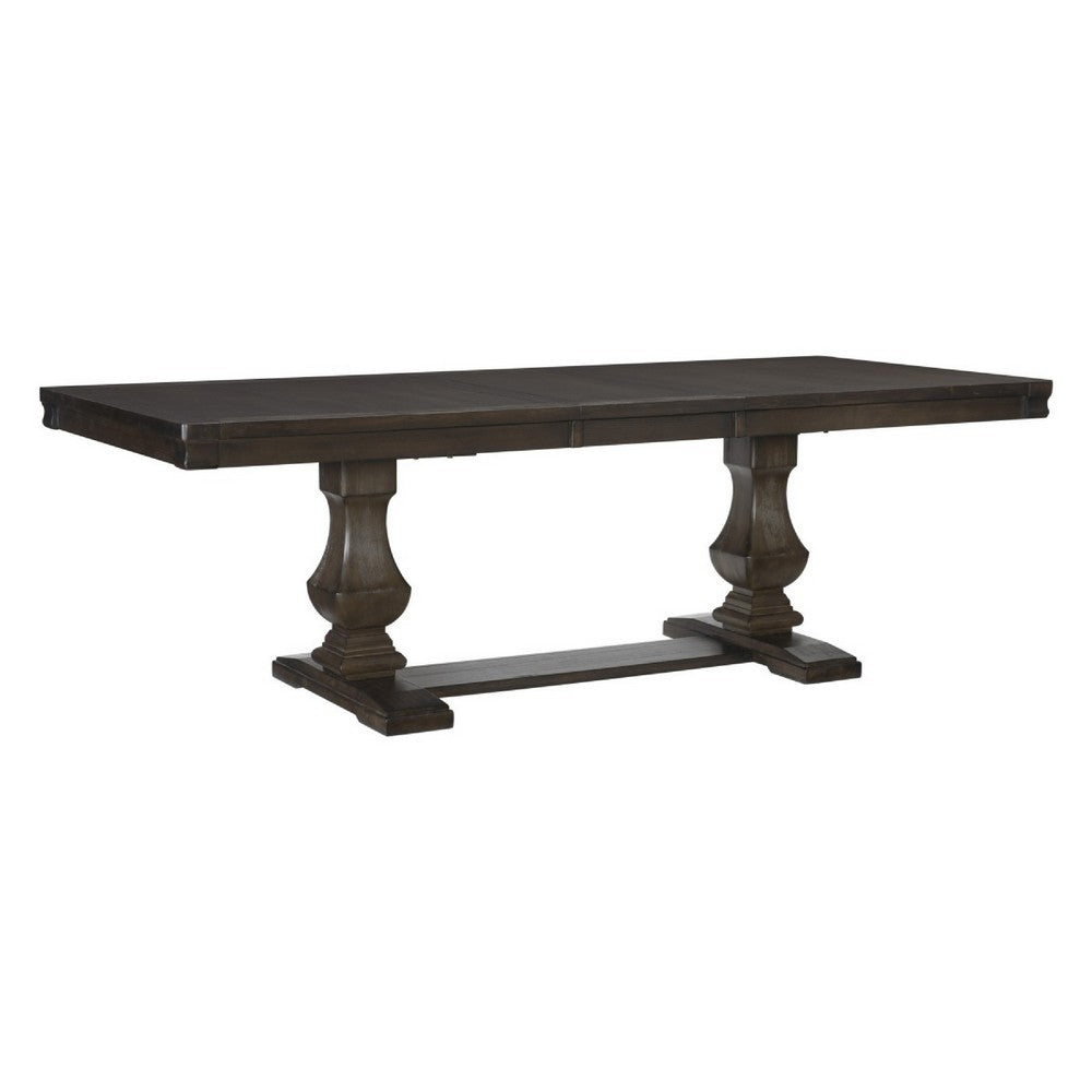 Ruth Dining Table | 77-95" Extendable Top | Classic Rustic Brown Trestle