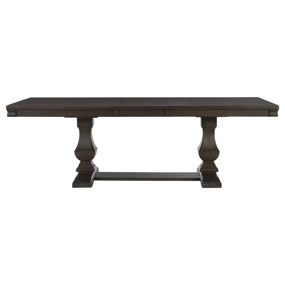 Ruth Dining Table | 77-95" Extendable Top | Classic Rustic Brown Trestle