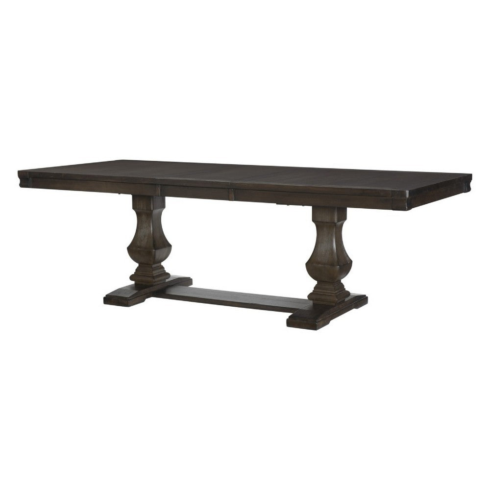 Ruth Dining Table | 77-95" Extendable Top | Classic Rustic Brown Trestle