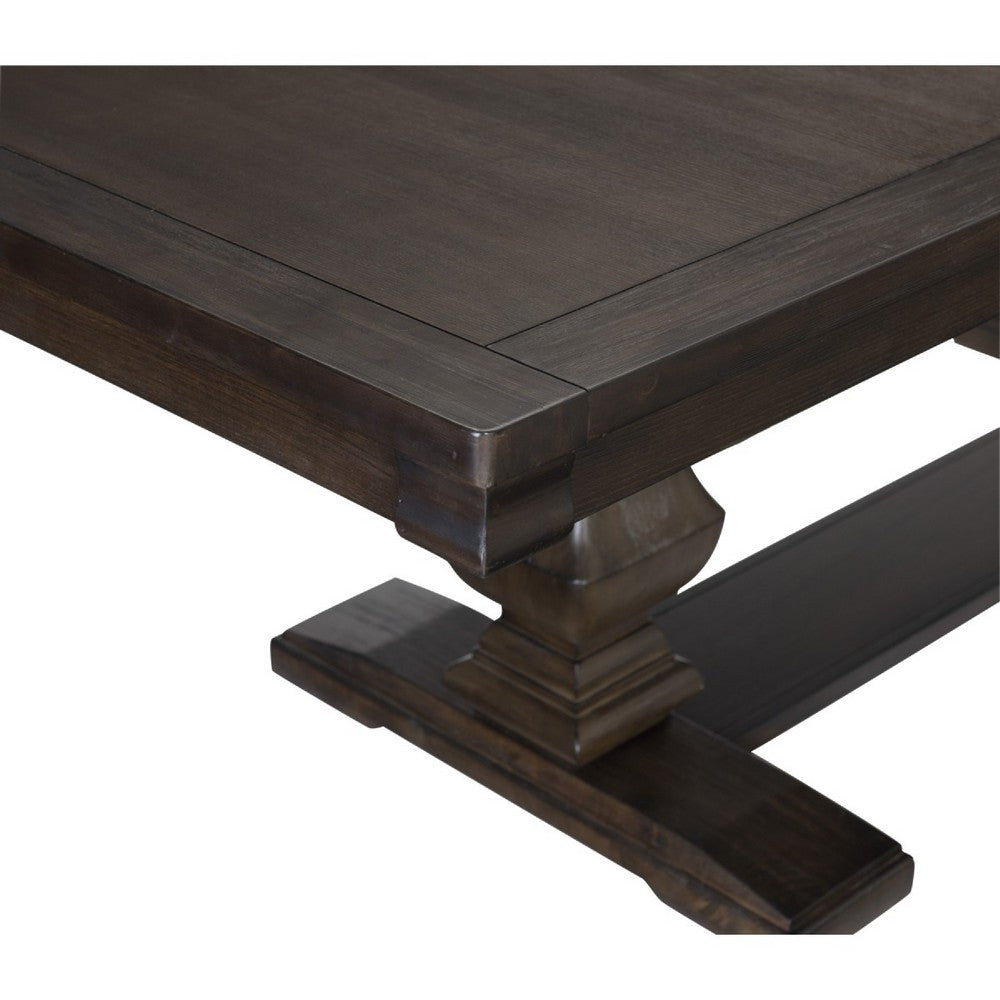 Ruth Dining Table | 77-95" Extendable Top | Classic Rustic Brown Trestle