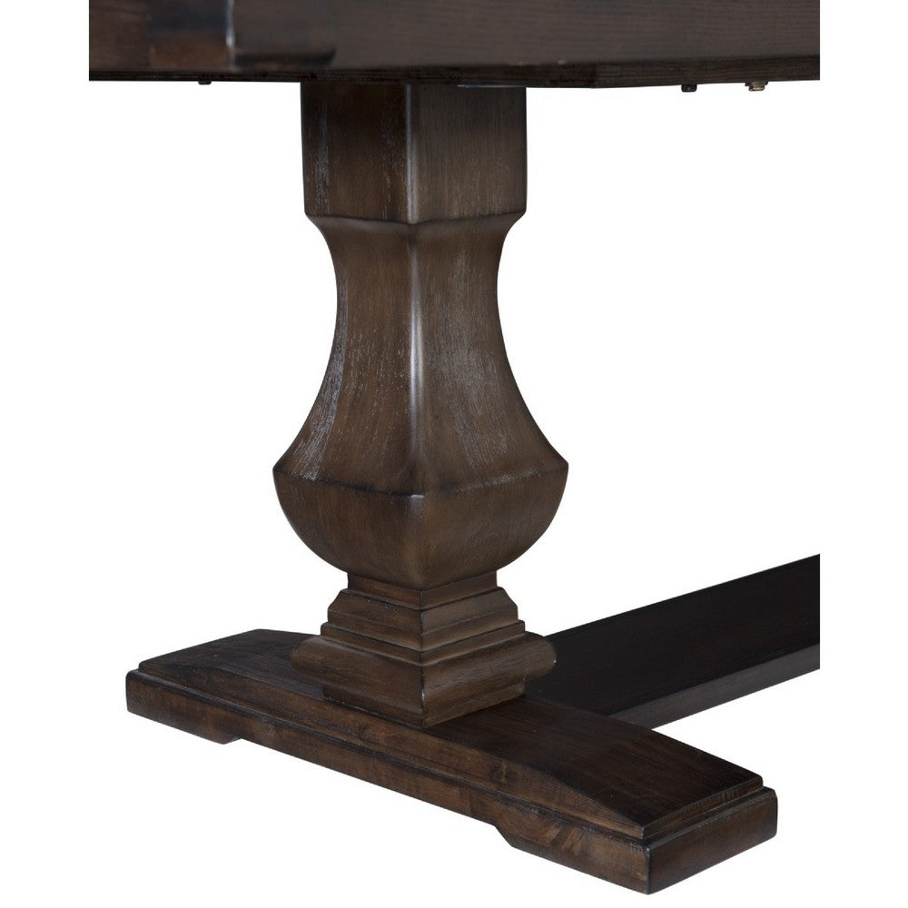 Ruth Dining Table | 77-95" Extendable Top | Classic Rustic Brown Trestle