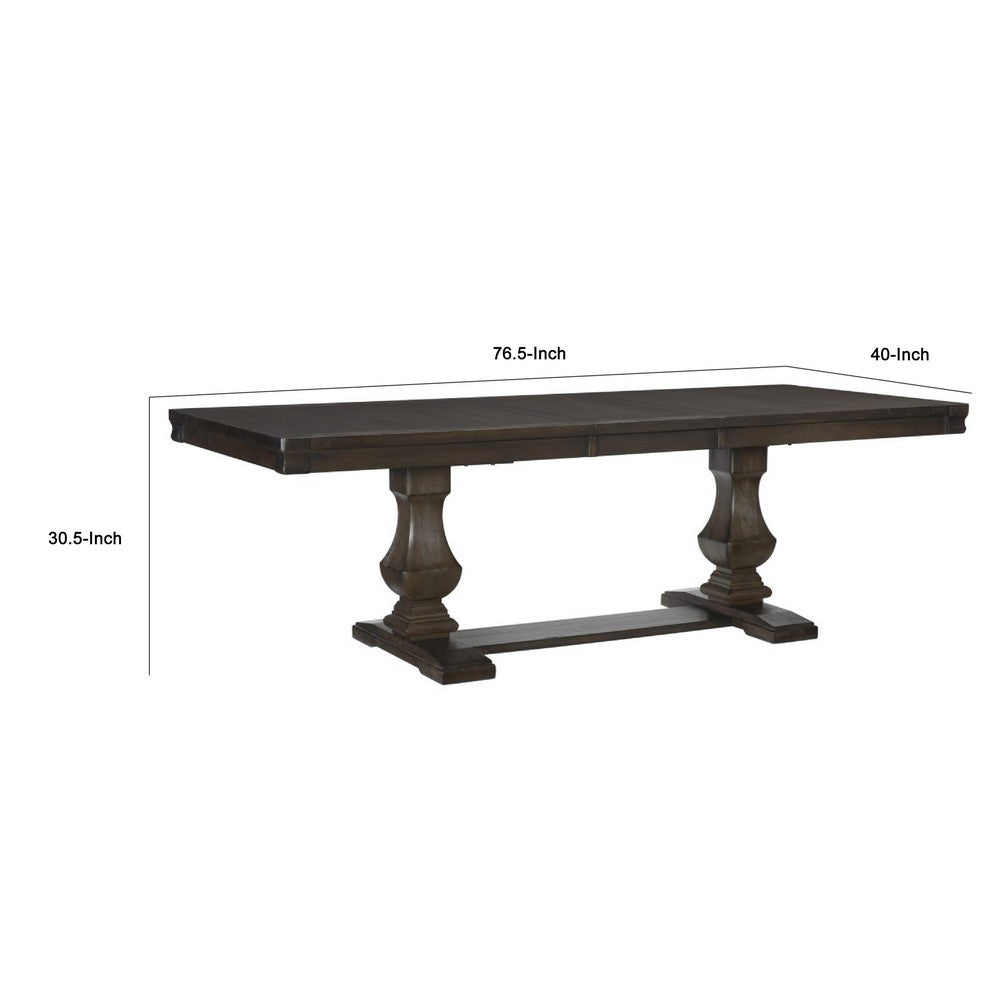 Ruth Dining Table | 77-95" Extendable Top | Classic Rustic Brown Trestle