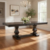 Ruth Dining Table | 77-95" Extendable Top | Classic Rustic Brown Trestle
