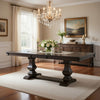 Ruth Dining Table | 77-95" Extendable Top | Classic Rustic Brown Trestle