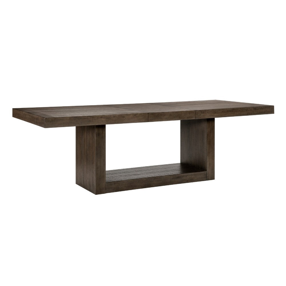 Olia Dining Table | 76-96" Extendable Top with Square Base | Brown