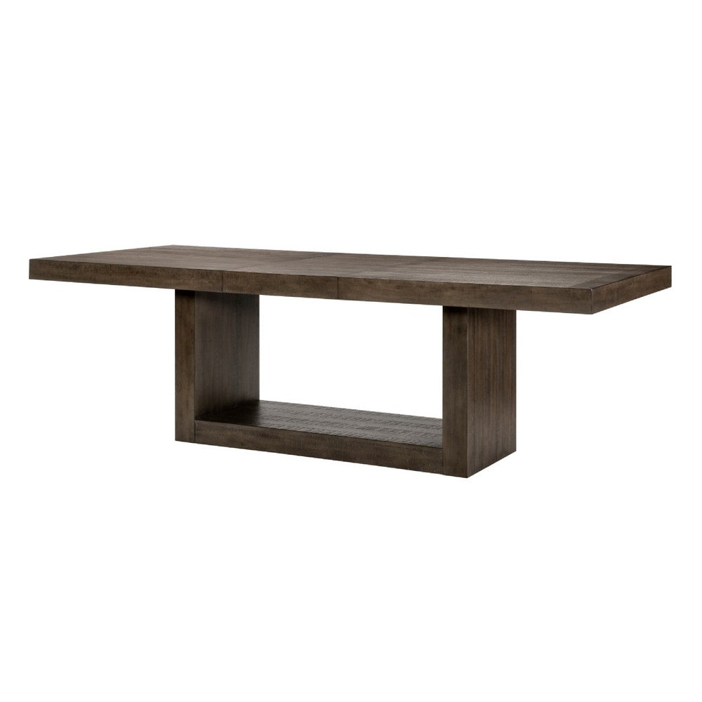 Olia Dining Table | 76-96" Extendable Top with Square Base | Brown