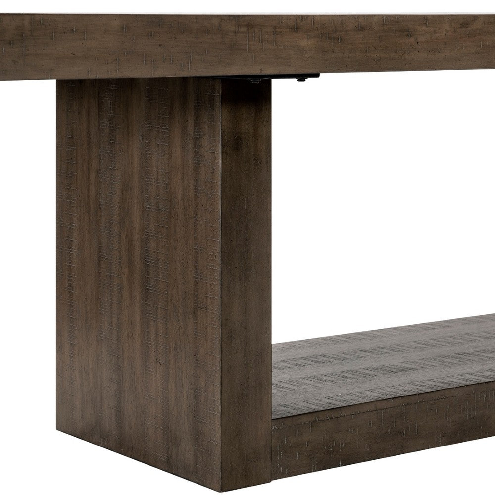 Olia Dining Table | 76-96" Extendable Top with Square Base | Brown