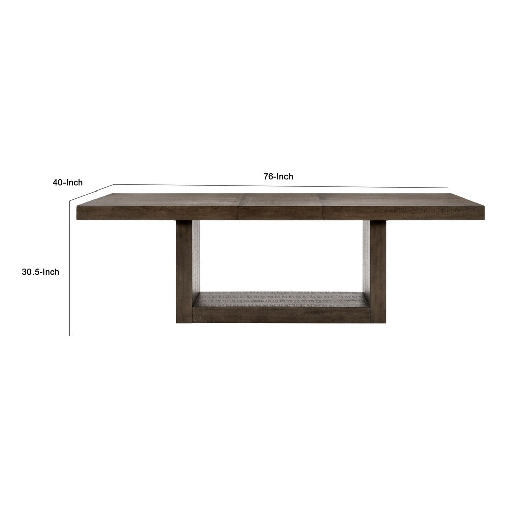 Olia Dining Table | 76-96" Extendable Top with Square Base | Brown