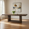 Olia Dining Table | 76-96" Extendable Top with Square Base | Brown