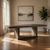 Olia Dining Table | 76-96" Extendable Top with Square Base | Brown