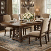 Devi Dining Table | 80-108" Extendable Top | Trestle Base | Oak Brown